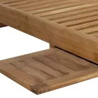 Teak-Gartenliege mit abnehmbarem Tisch und Rädern - Oasi Viadurini