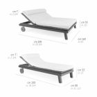 Doppelbett im Freien aus weißem oder schwarzem Aluminium und Holz - Cynthia Viadurini