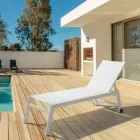 Moderne Garten-Sonnenliege aus Aluminium mit Rädern für den Außenbereich – Franz Viadurini