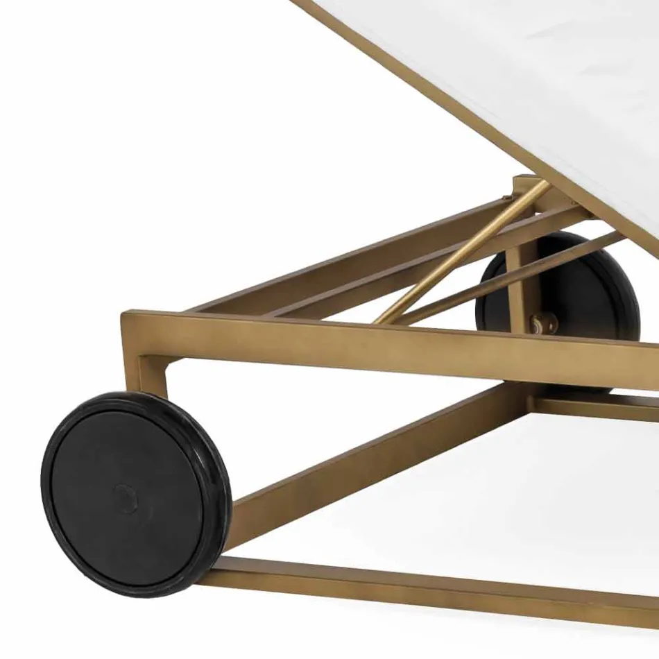 Gartensonnenliege aus Aluminium, Rädern und liegender Rückenlehne - Julie Viadurini