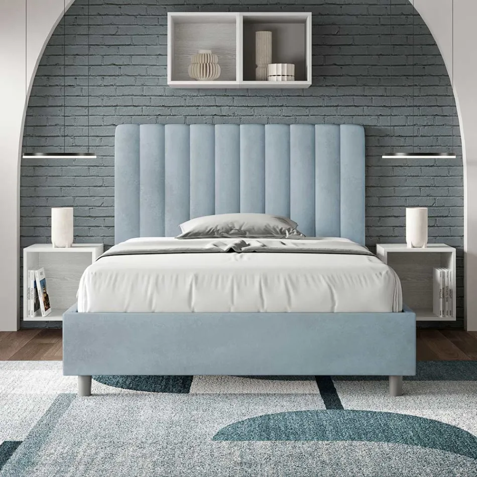 120 x 200 cm Mikrofaserbett mit symmetrischen vertikalen Linien, hergestellt in Italien - Glove Viadurini