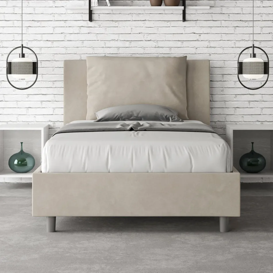 120 x 200 cm Bettkopfteil mit Mikrofaserkissen, hergestellt in Italien – Olympics Viadurini