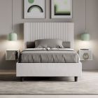Bett 140x200 cm mit Kopfteil verziert mit vertikalen Linien Made in Italy - Pattini Viadurini