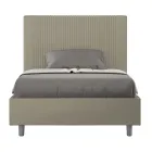 140 x 200 cm Bett mit Kopfteil, verziert mit vertikalen Linien, hergestellt in Italien - Pattini Viadurini