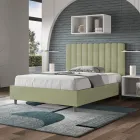 140 x 200 cm Mikrofaserbett mit symmetrischen vertikalen Linien, hergestellt in Italien - Handschuh Viadurini