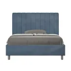 140 x 200 cm Mikrofaserbett mit symmetrischen vertikalen Linien, hergestellt in Italien - Handschuh Viadurini