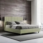 160 x 200 cm Mikrofaserbett mit symmetrischen vertikalen Linien, hergestellt in Italien - Glove Viadurini