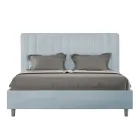 160 x 200 cm Mikrofaserbett mit symmetrischen vertikalen Linien, hergestellt in Italien - Handschuh Viadurini