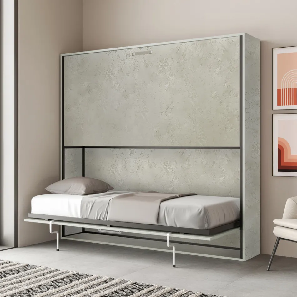 Horizontales Klapp-Etagenbett Made in Italy - Collaborative Viadurini