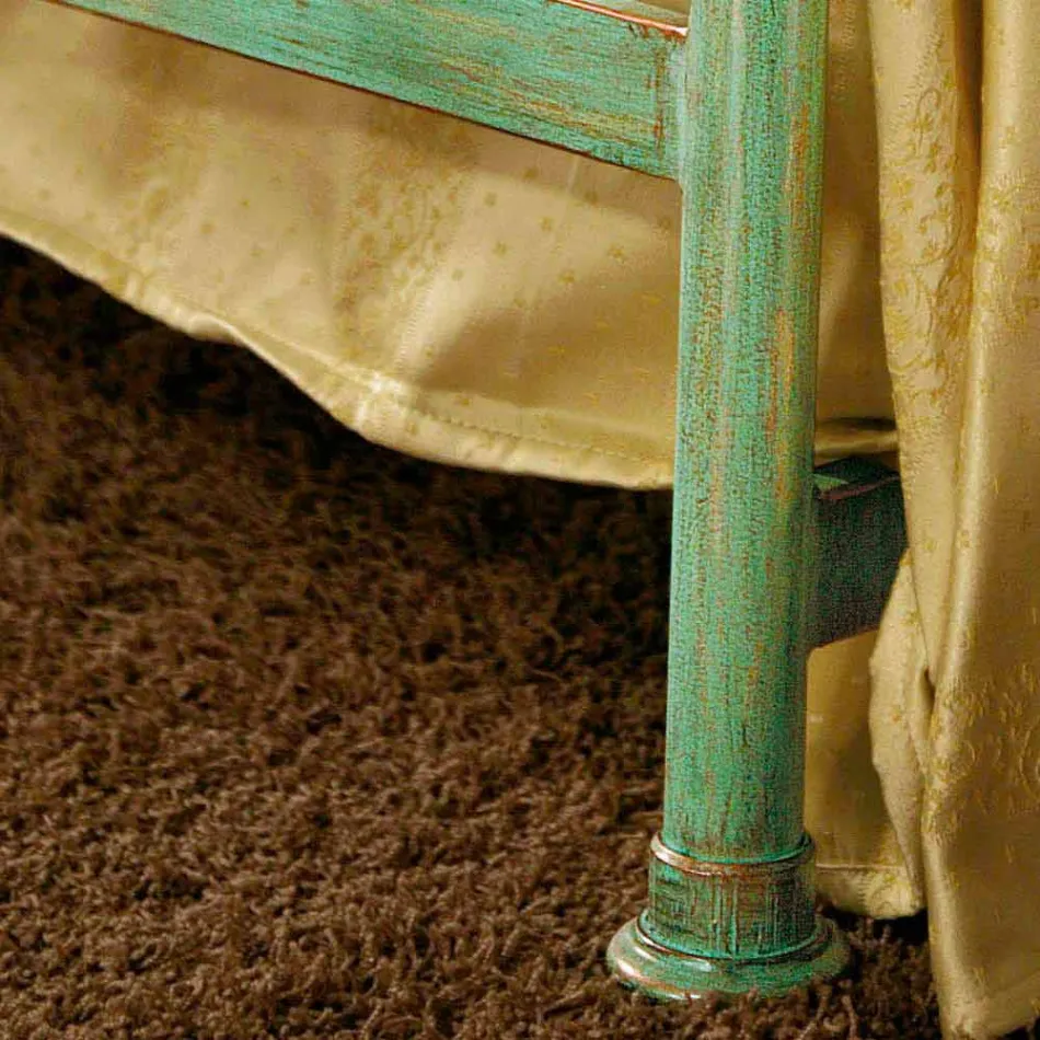 Einzelbett und einem halben Gabri grün Eisen geschlagen Kupfer Viadurini