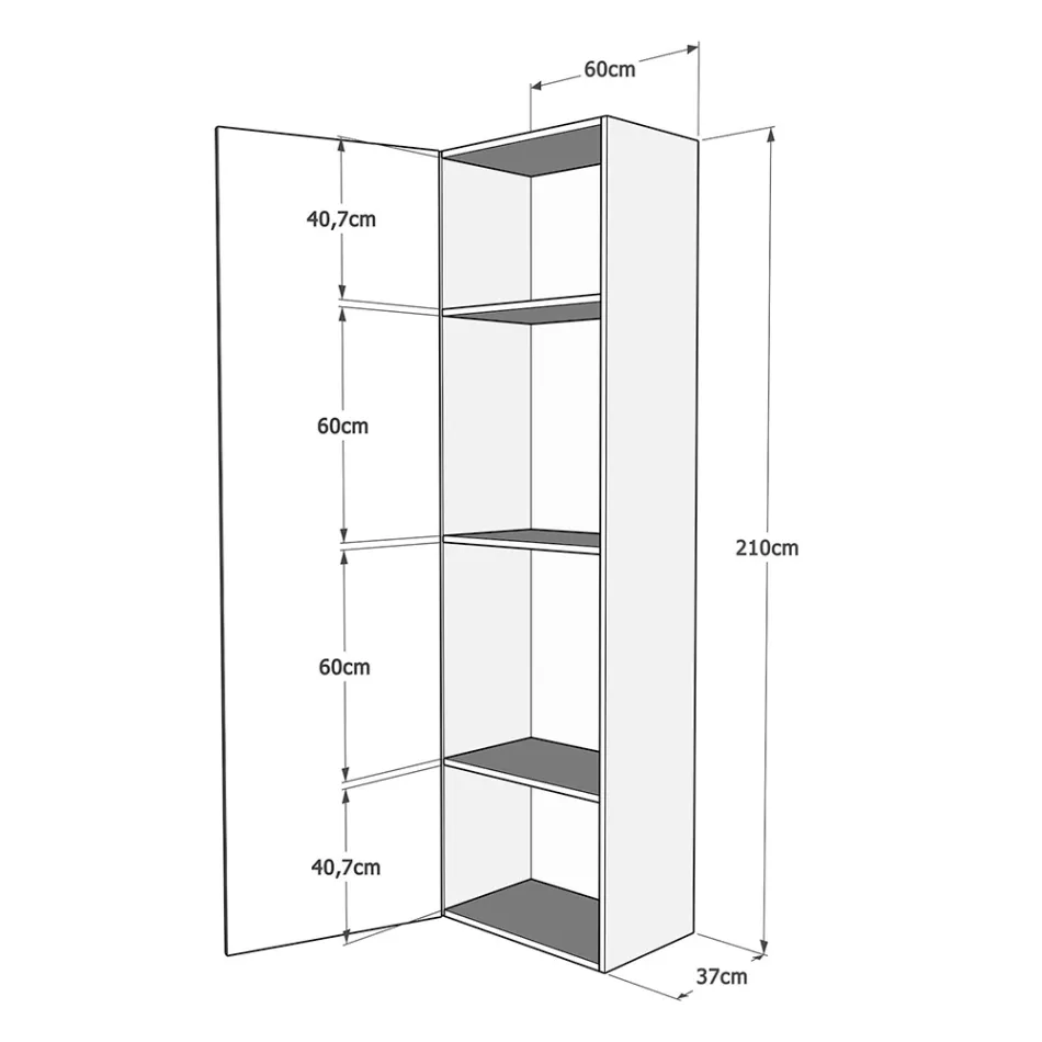 Vertikales Klappbett mit Oberschrank und Säule - Magiccompare Viadurini
