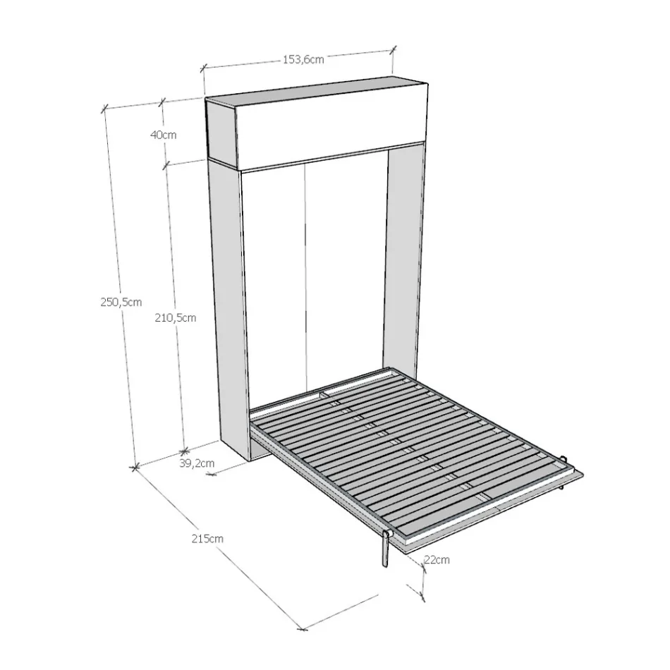Vertikales Klappbett mit Wandelement - Magiccompare Viadurini