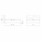 Bett mit Doppelbehälter gepolstert in Kunstleder Made in Italy - Raggino Viadurini