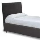 Einzelbett mit Stoffkopfteil, hergestellt in Italien – Fiuto Viadurini