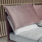 Doppelbett 160x190 mit 2 weichen Kissen mit Volants - Ernesta Viadurini