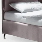 Doppelbett 160x190 mit 2 weichen Kissen mit Volants - Ernesta Viadurini