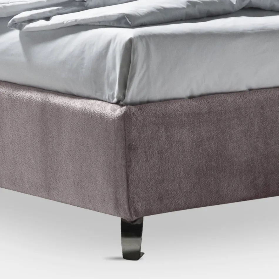 Doppelbett 160x190 mit 2 weichen Kissen mit Volants - Ernesta Viadurini