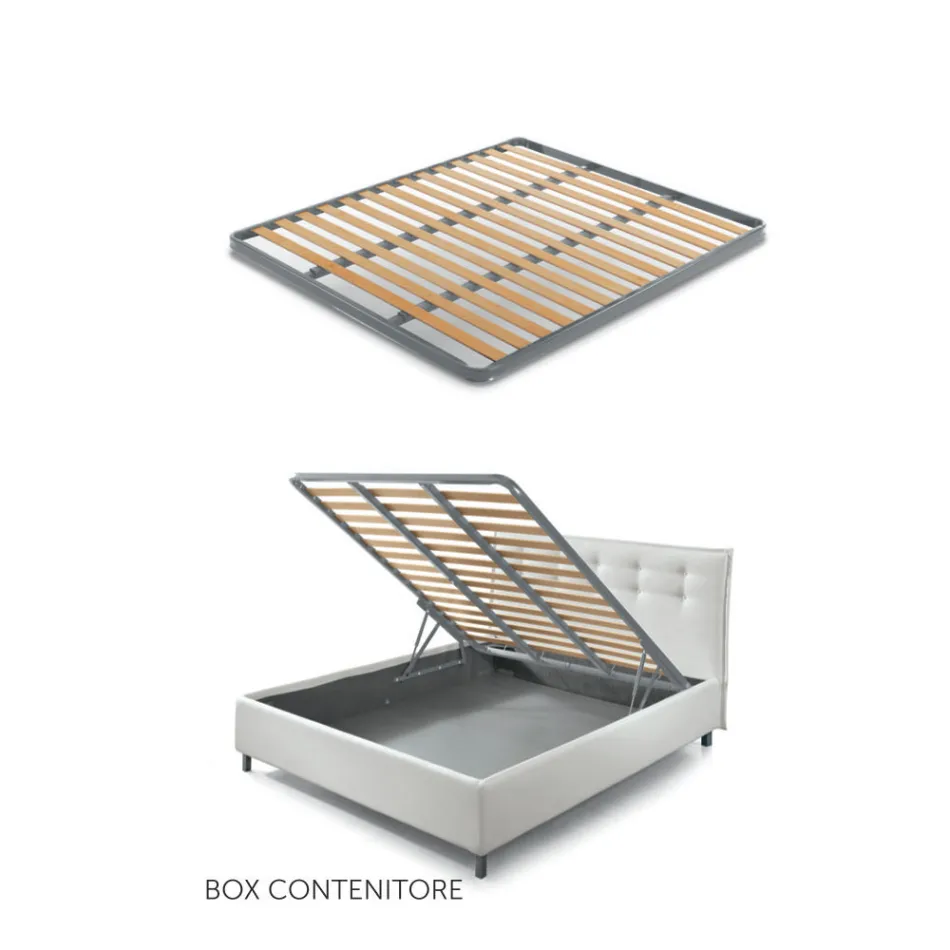 Doppelbett 160x190 mit 2 weichen Kissen mit Volants - Ernesta Viadurini