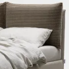 Doppelbett 160x190 mit 2 weichen Kissen im Kopfteil - Tramonti Viadurini