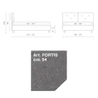 Doppelbett 160x190 mit dekorativen Knöpfen in den Kissen - Strahlen Viadurini