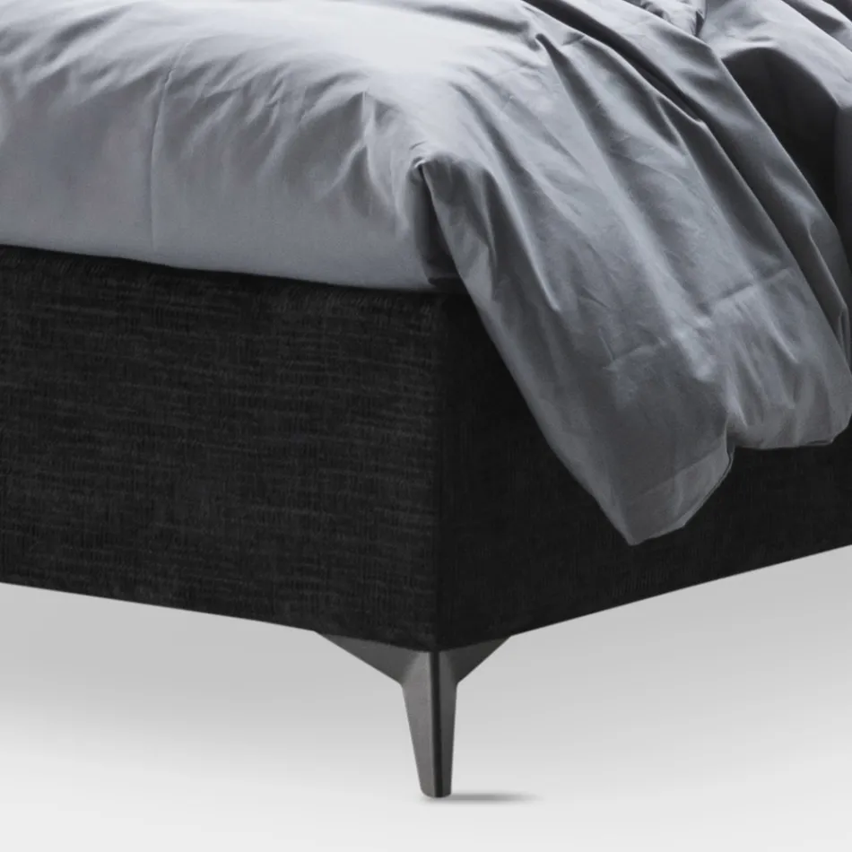 Doppelbett 160x190 mit vertikalen geprägten Kordeln - Maske Viadurini