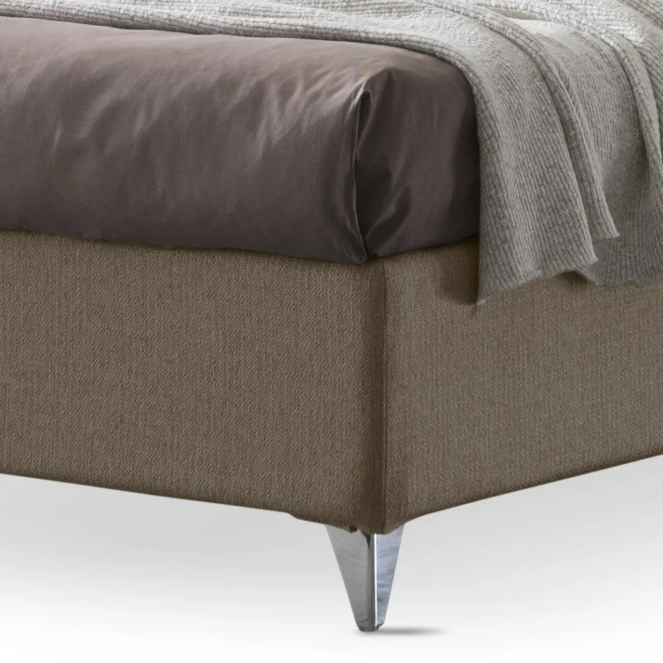 Doppelbett 160x190 mit geschwungenem Kopfteil Made in Italy - Oriente Viadurini