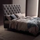 Doppelbett 160x190 mit hohem und gestepptem Kopfteil Made in Italy - Sallie Viadurini