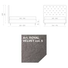 Doppelbett 160x190 mit hohem und gestepptem Kopfteil Made in Italy - Sallie Viadurini