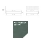 Doppelbett 160x190 mit mehrstreifen-Schmalbandsteppung - Meduse Viadurini