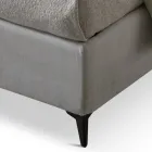 Doppelbett 160x190 aus Stoff mit Metallfüßen Made in Italy - Dreams Viadurini