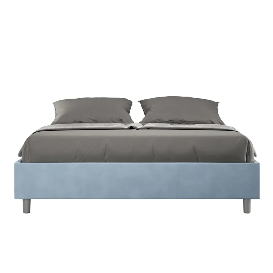 Doppelbett 160 x 200 cm, bezogen mit Mikrofaser, hergestellt in Italien - Athlete Viadurini