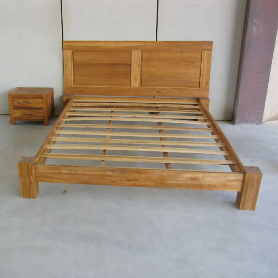Doppelbett (160 x 200 cm) aus massivem Teakholz - Fresco Viadurini