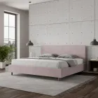 Doppelbett 180x200 cm mit Mikrofaser-Kopfteil, hergestellt in Italien - Pallone Viadurini