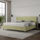 Doppelbett 180x200 cm mit Mikrofaser-Kopfteil, hergestellt in Italien - Pallone Viadurini