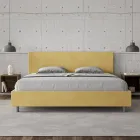 Doppelbett 180x200 cm mit Mikrofaser-Kopfteil, hergestellt in Italien - Pallone Viadurini