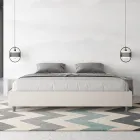 Doppelbett 180 x 200 cm, bezogen mit Kunstleder, hergestellt in Italien - Athlete Viadurini