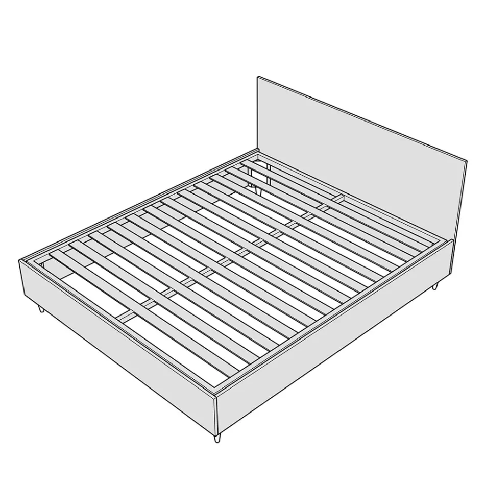 Doppelbett 190 x 200 cm, bezogen mit Mikrofaser, hergestellt in Italien - Athlete Viadurini