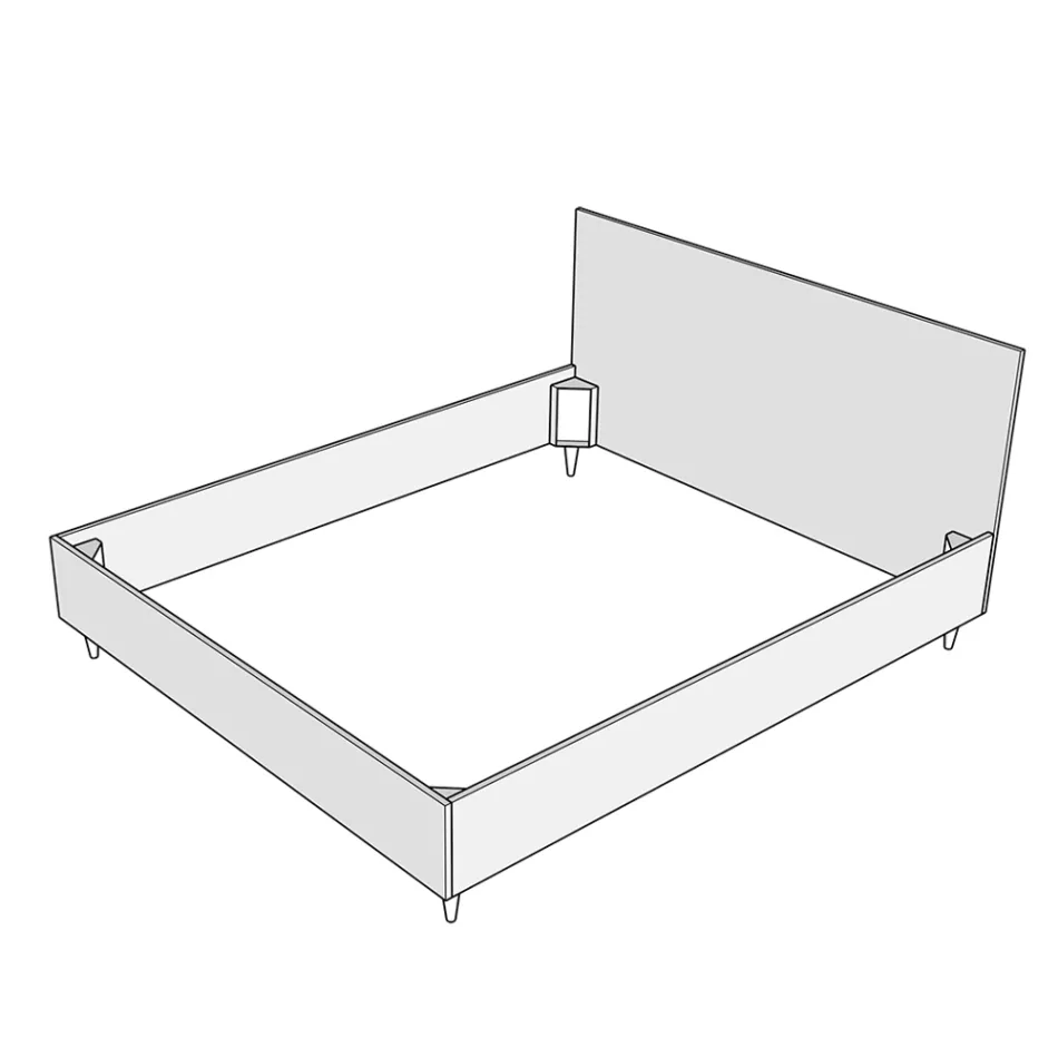 Doppelbett 200x200 cm mit Kopfteil aus Kunstleder, hergestellt in Italien - Pallone Viadurini