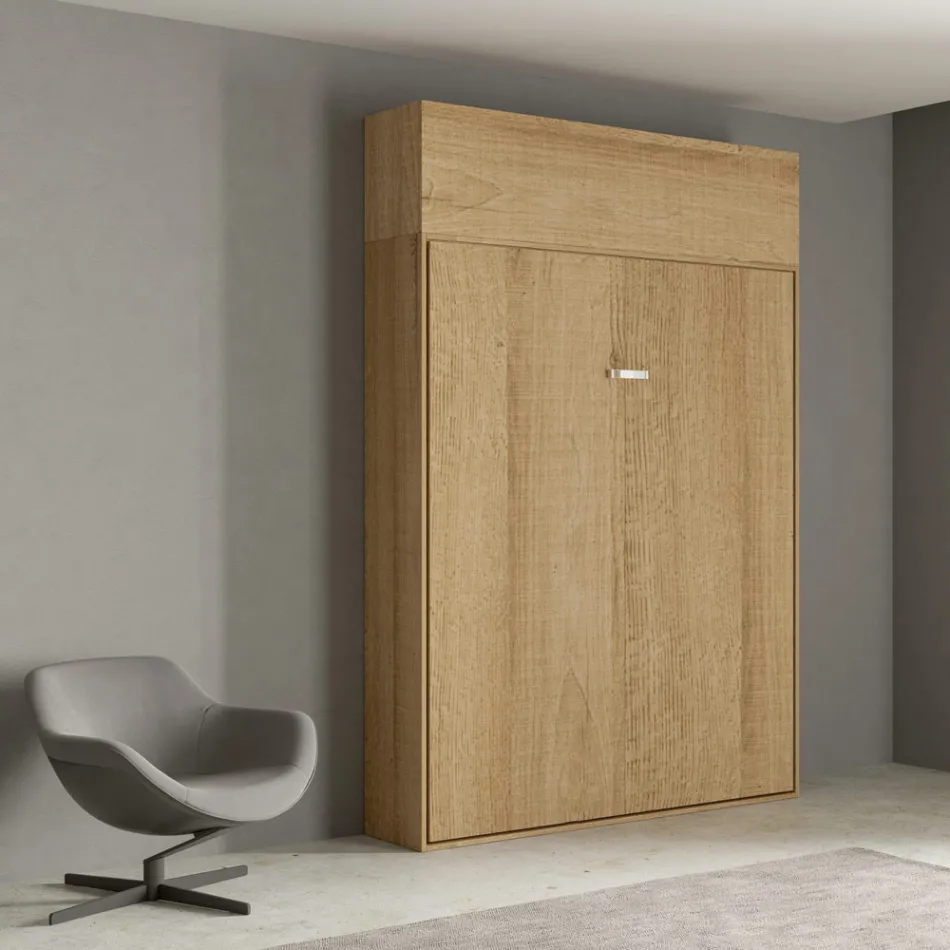 Vertikales Klappbett für Doppelbett mit Wandeinheit - Magiccompare Viadurini