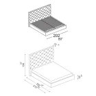 Capitonné-Doppelbett mit optionalem Stauraum Made in Italy - Sciocco Viadurini