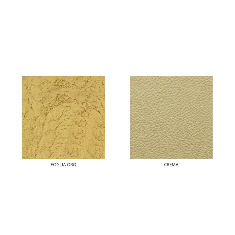 Klassisches und prächtiges Doppelbett aus Eisen und Leder, hergestellt in Italien – Laki Viadurini