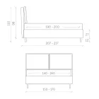 Doppelbett mit Aufbewahrungsbox Made in Italy - Ernesta Viadurini