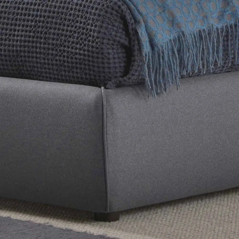 Doppelbett mit gepolsterter Box aus Corolle-Stoff von Bolzan Viadurini