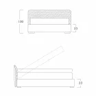 Doppelbett mit gepolsterter Box aus Corolle-Stoff von Bolzan Viadurini