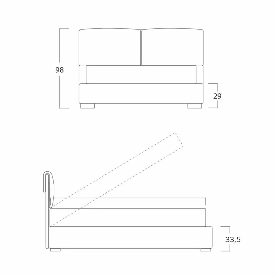 Doppelbett mit Stauraum, zeitgemäßes Design Iorca Bolzan Viadurini