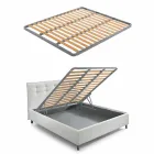Doppelbett mit gepolstertem Behälter Kunstleder Made in Italy - Maske Viadurini