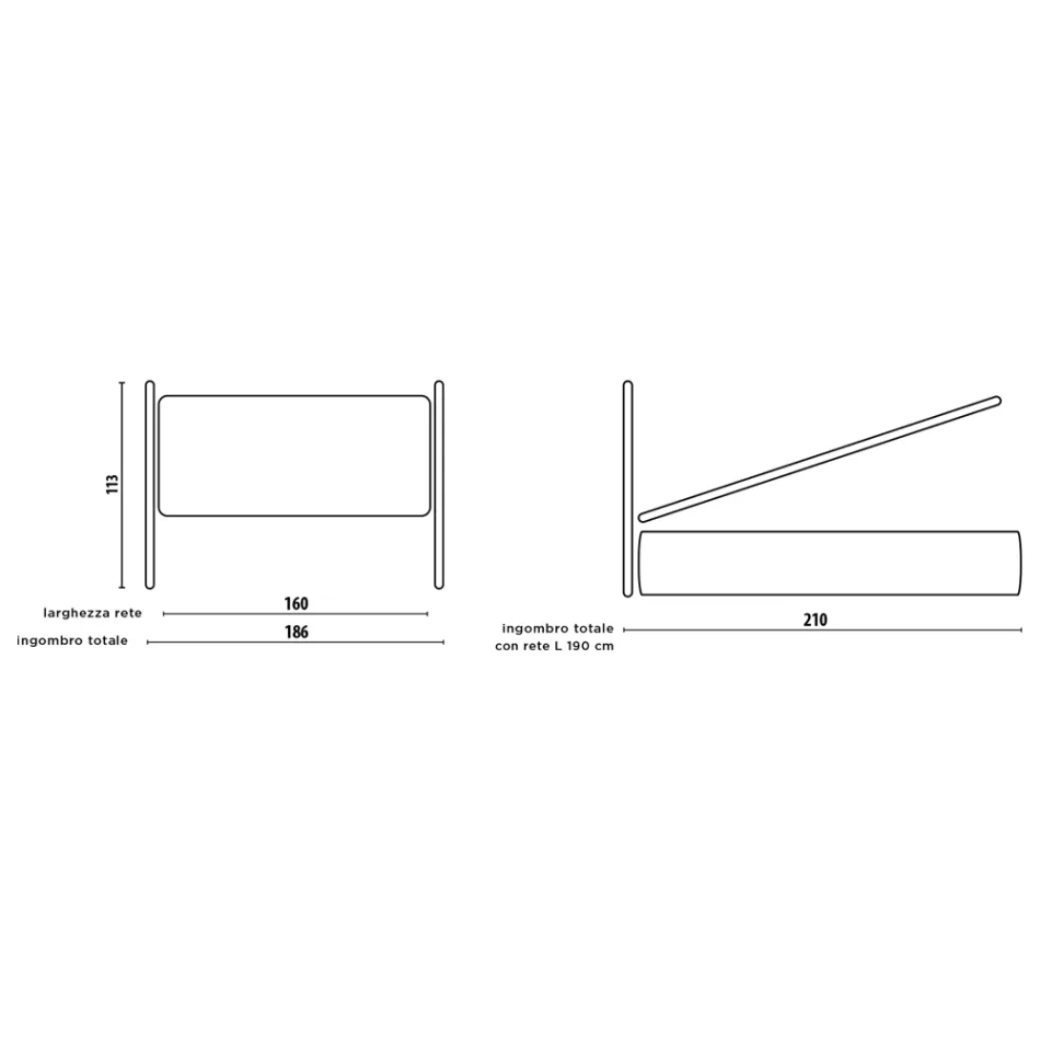 Doppelbett mit optionalem Stauraum, 2 Nachttischen und Matratze – Fiuto Viadurini