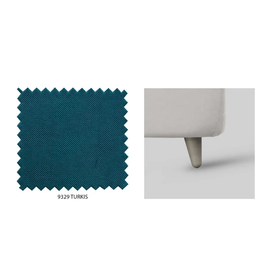 Doppelbett mit optionalem Stauraum und Füßen, hergestellt in Italien – Birba Viadurini