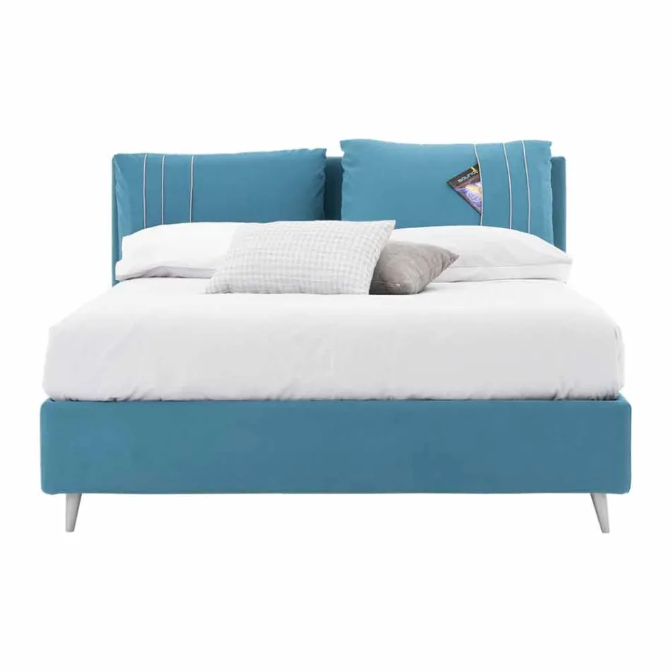 Doppelbett mit Behälter aus Stoff Made in Italy - Renato Viadurini