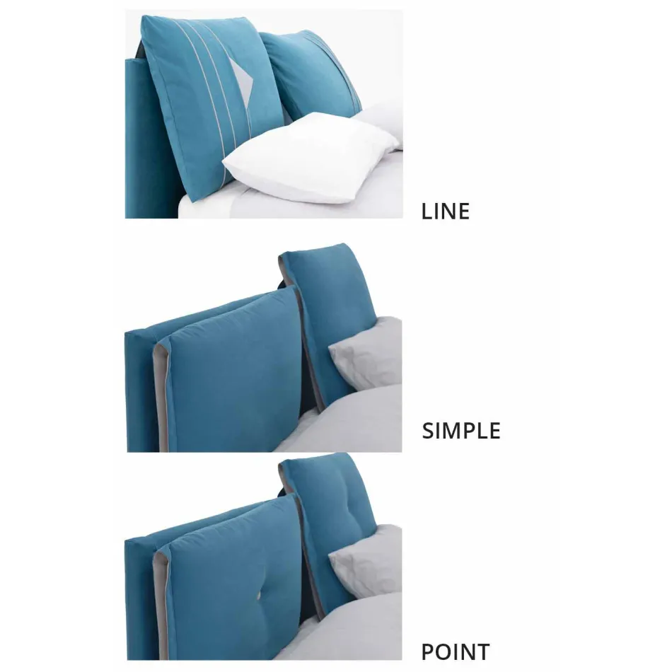 Doppelbett mit Behälter aus Stoff Made in Italy - Renato Viadurini